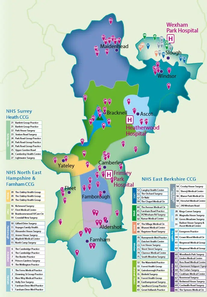 Image of all Frimley ICB General Practices